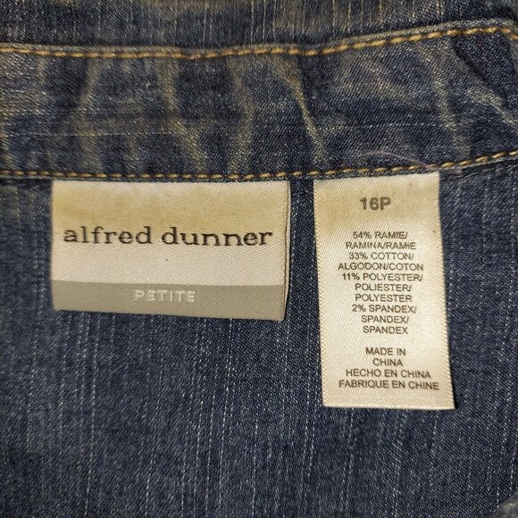 ALFRED DUNNER Jean Vest SZ 16p Embellished boho hippie retro 70's coastalgrandma - Picture 8 of 11